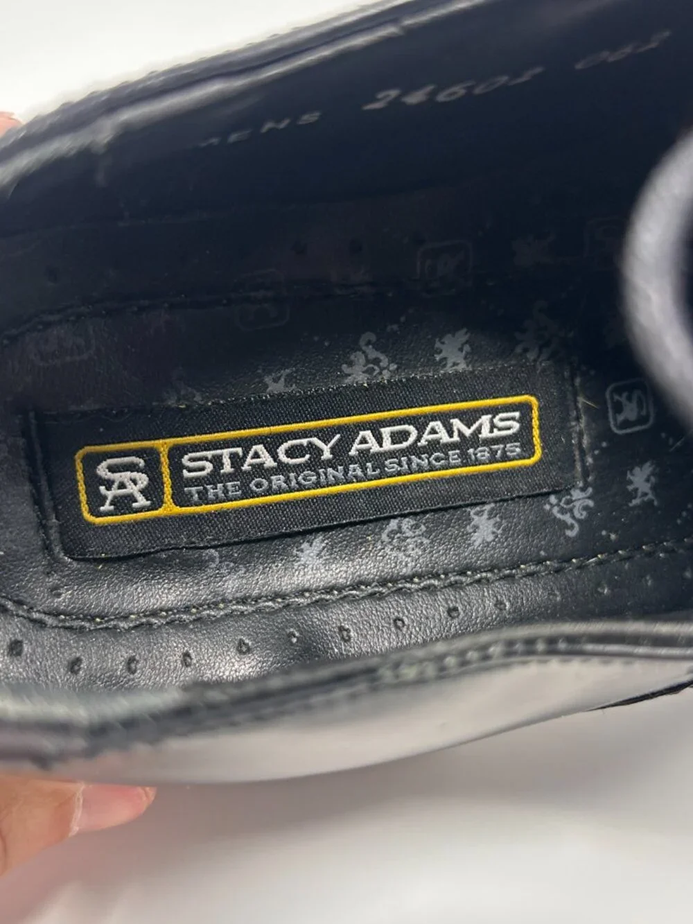 Stacy Adams Men's 9M Black Leather Apron Toe Derby Dress Shoes Square Toe